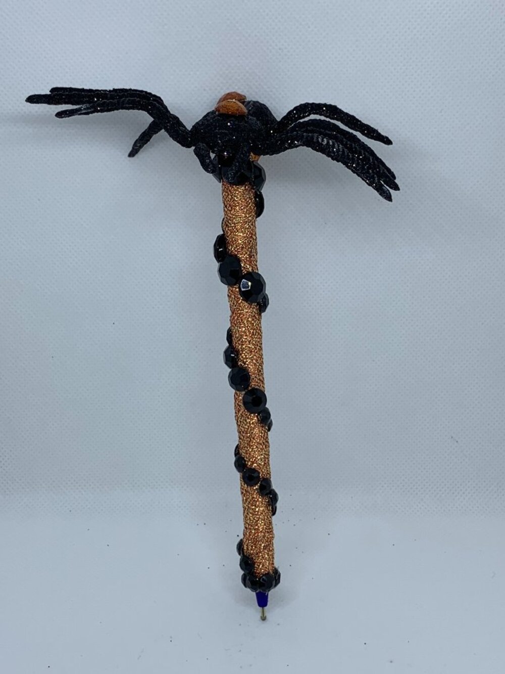Black Spider Bejeweled with Orange Bling Journal Writing Pen